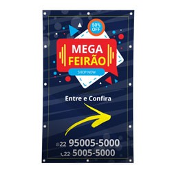 Lona Brilho 300g | 1000x1000 | Bainha e Ilhós | Formato Especial