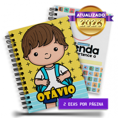 Agenda Escolar Menino | 2 Dias por página | 1/1 - 200 Páginas