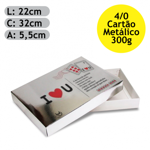 Caixa Presente | Cartão Metálico 300g | 4/0